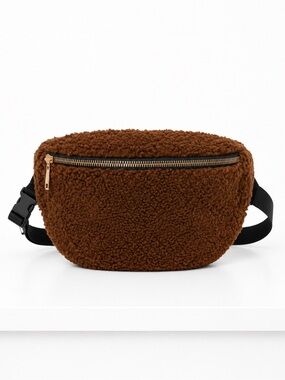 Brown Teddy Sherpa Belt Bag